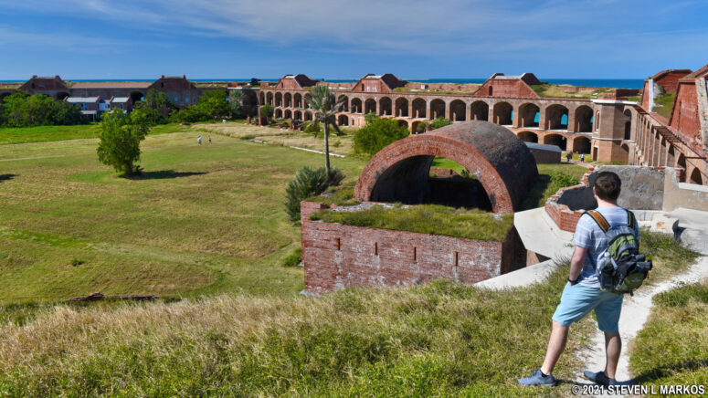 View of the interior of Fort Jefferson from the top of the fort