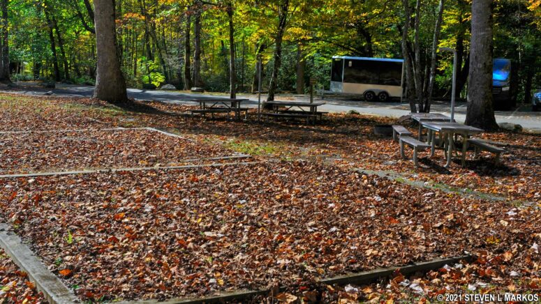 Group campsite 2 at the Smokemont Campground in Great Smoky Mountain National Park
