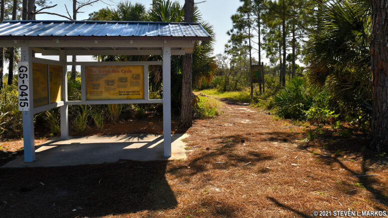 Information kiosk at the Scrub Ridge Trail at Merritt Island National Wildlife Refuge