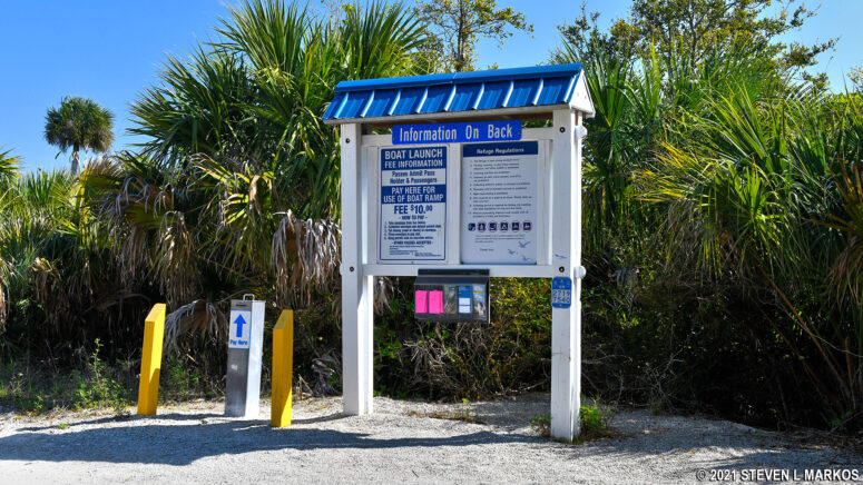 Pay station near the entrance to Bio Lab Road at Merritt Island National Wildlife Refuge