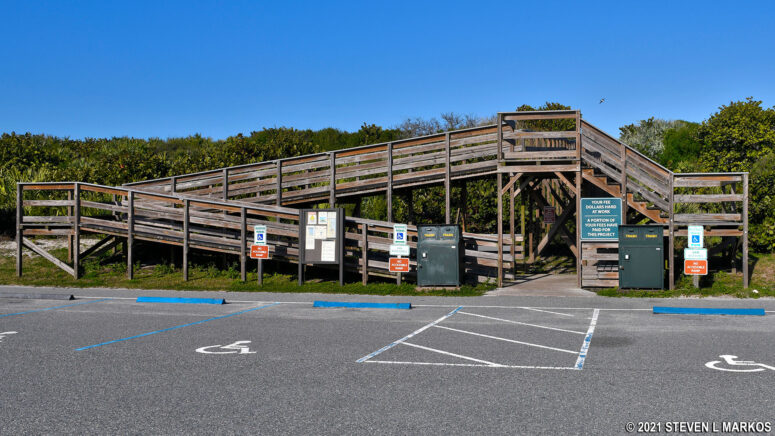 Typical beach access ramp at Canaveral National Seashore's Playalinda Beach