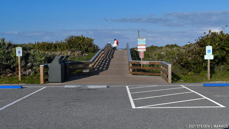 Parking lot side of the boardwalk at Playalinda Beach #8, Canaveral National Seashore