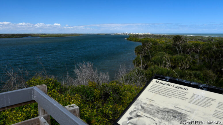View of Mosquito Lagoon from the northern observation deck on Turtle Mound