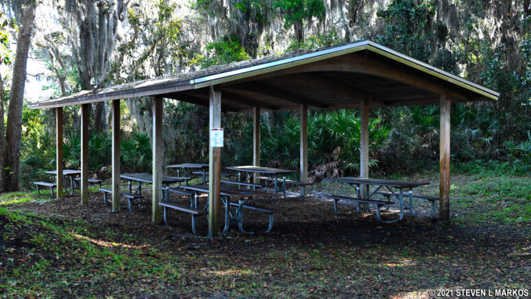 Picnic pavilion at the Timucuan Ecological and Historic Preserve Visitor Center