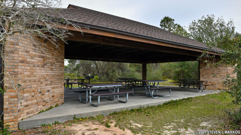 Picnic pavilion at Gulf Island National Seashore's Naval Live Oaks Area