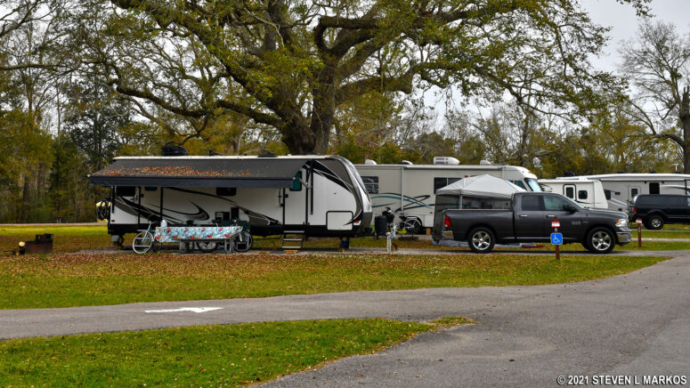 Campsite 26 at Davis Bayou Campground in Gulf Islands National Seashore is for disabled visitors