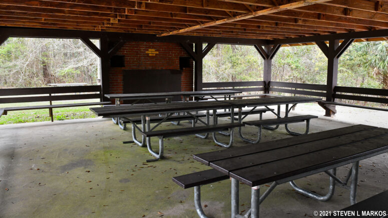 Inside Picnic Pavilion 3 at Davis Bayou, Gulf Islands National Seashore