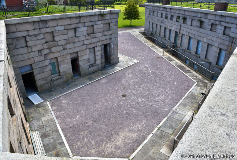 Open courtyard of Bastion C at Fort Warren on Georges Island