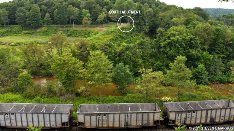 View from the north abutment towards the south abutment of the South Fork Dam, Johnstown Flood National Memorial