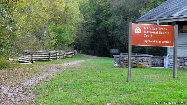 Northern trailhead for the Highland Rim section of the Natchez Trace National Scenic Trail