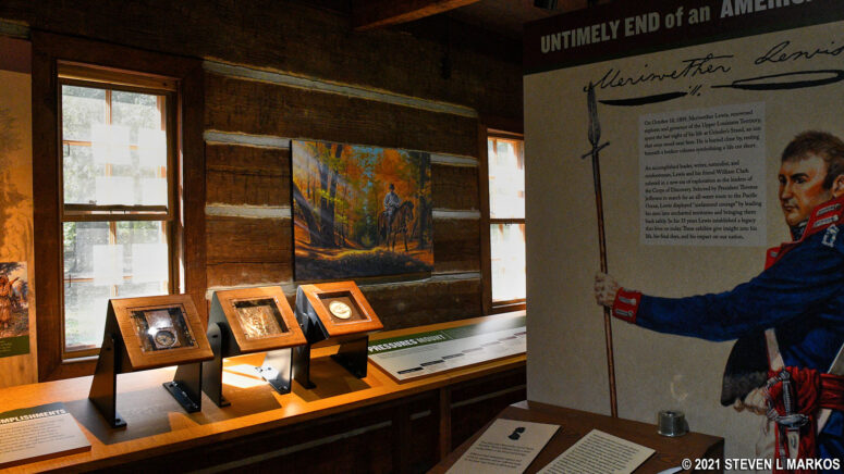 Inside the Meriwether Lewis Visitor Information Center at Mile 385.9 on the Natchez Trace Parkway