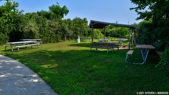Picnic area at the Jamaica Bay Wildlife Refuge Visitor Center, Gateway National Recreation Area