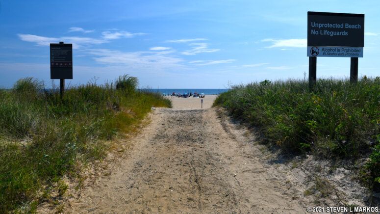 Access ramp without stairs near the bathhouse at Sandy Hook's Beach B, Gateway National Recreation Area