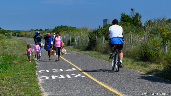 Biking the Multi-Use Path near Beach B at Sandy Hook