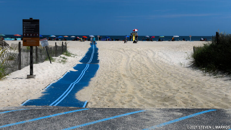 Walk from the parking lot to the ocean at Sandy Hook's Beach E in Gateway National Recreation Area