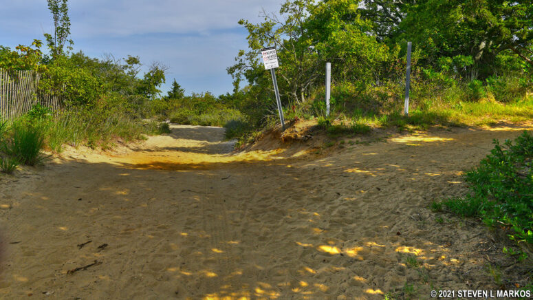 Turn off for the observation deck from the Fisherman's Trail at Sandy Hook, Gateway National Recreation Area