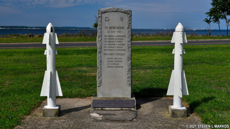 Memorial at Fort Hancock's Guardian Park for Nike Missile site accident victims, Gateway National Recreation Area