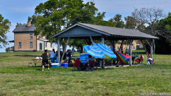 Picnic pavilion at Fort Hancock's Guardian Park on Sandy Hook unit of Gateway National Recreation Area