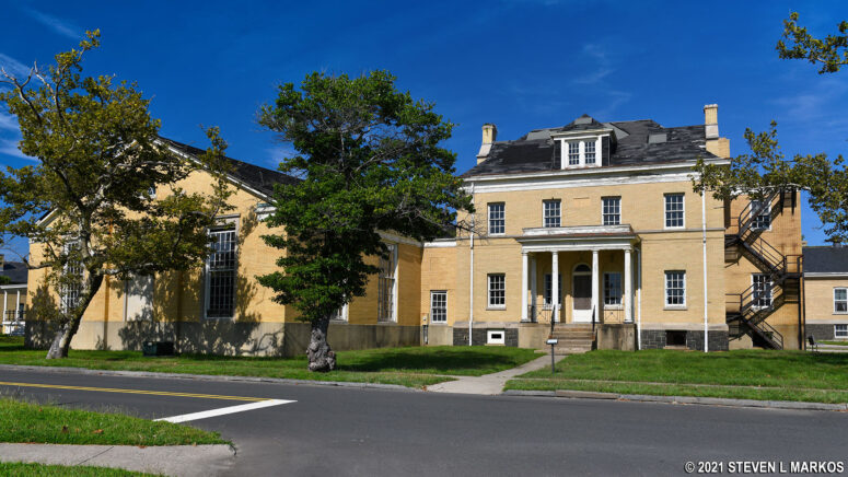 Gymnasium on the left side of the main building of Fort Hancock's YMCA, Gateway National Recreation Area