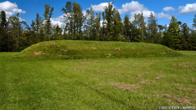 Bear Creek Indian Mound near Tishomingo, Mississippi, at Mile 308.8 on the Natchez Trace Parkway