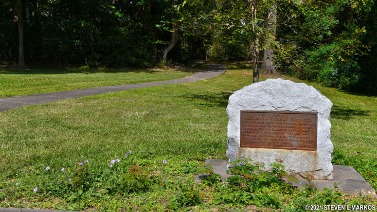 Pathway to the ruins of the Elizabeth Female Academy at Mile 5.1 on the Natchez Trace Parkway