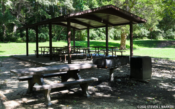 Pavilion, tables, and grill at Rock Creek Park's Picnic Area #6