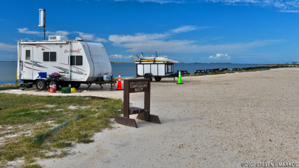 RV area at the Bird Island Basin Campground, Padre Island National Seashore
