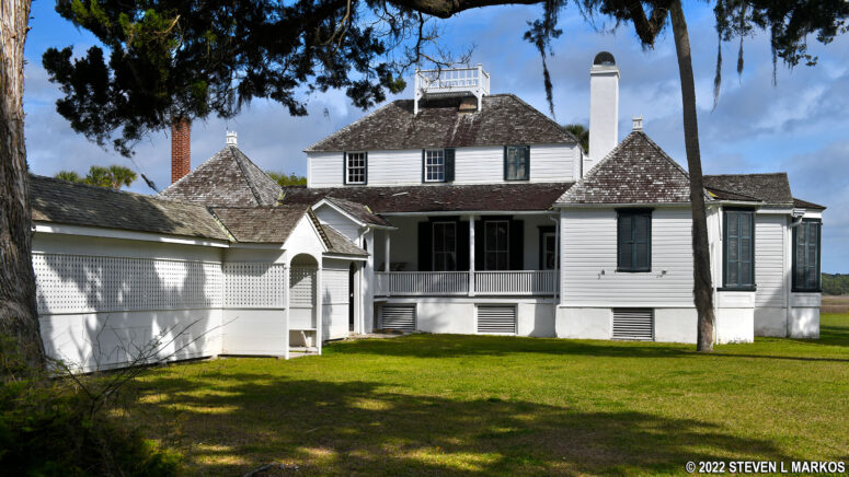 Back of the Kingsley Plantation House on Fort George Island in Florida
