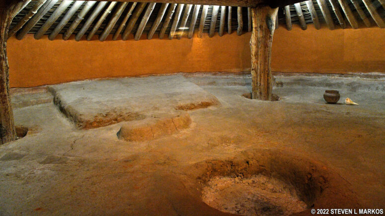 Bird shaped platform thought to be the sitting area of the village Chief and original fire pit of the Ocmulgee Mounds Earthlodge