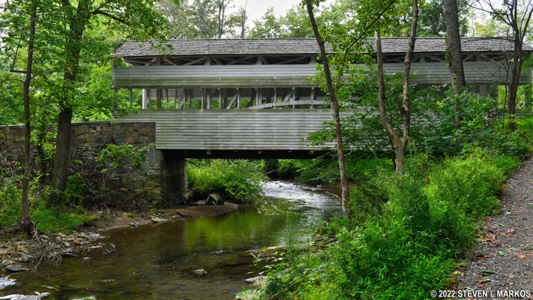 View of the Knox Covered Bridge from the Valley Creek Trail at Valley Forge National Historical Park