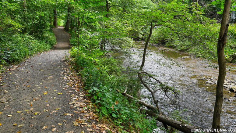 Valley Creek Trail follows Valley Creek for most of its length, Valley Forge National Historical Park