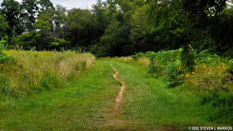 Eastern half of the Commissary Trail begins at the barn on the Pawling Farm at Valley Forge