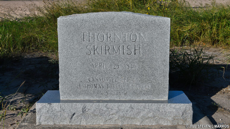 Thornton Skirmish historical marker near Brownsville, Texas