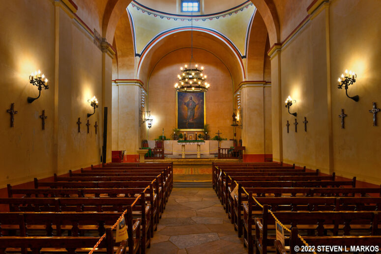 Interior of the Mission Concepcion church at San Antonio Missions National Historical Park