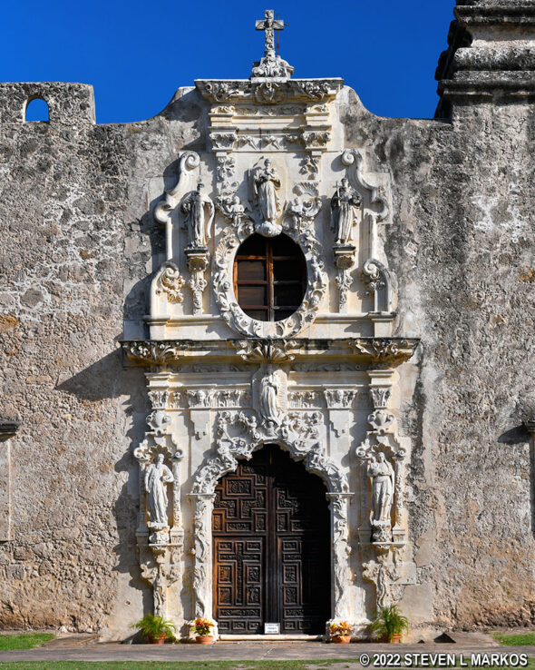 Entrance of San Jose's church building in San Antonio