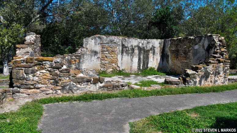 Remnants / reconstruction of a dwelling at Mission Espada, San Antonio Missions National Historical Park