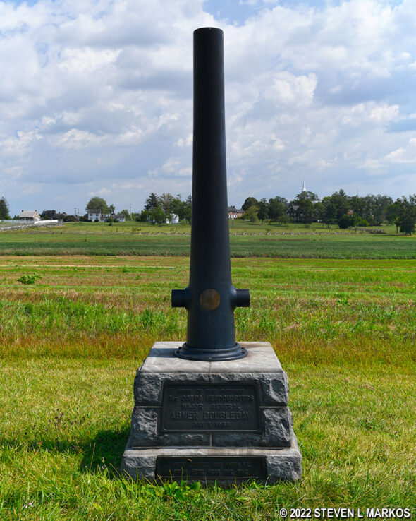 Marker for the headquarters of Major General Abner Doubleday at Gettysburg National Military Park