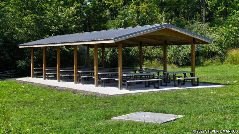 Covered picnic shelter at Gettysburg National Military Park Visitor Center