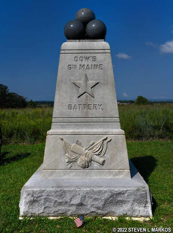 Dow's 6th Maine Artillery Battery Monument (1889), Gettysburg National Military Park