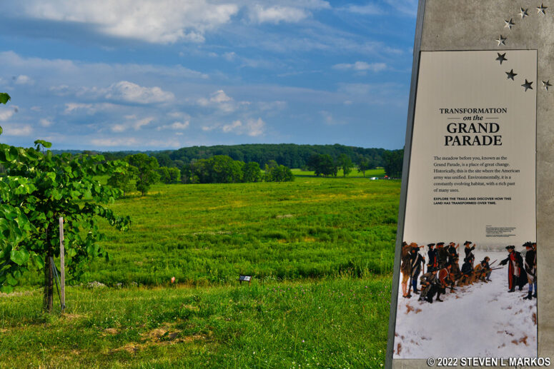 Overlook of the Grand Parade Grounds from Varnum's Quarters at Valley Forge National Historical Park
