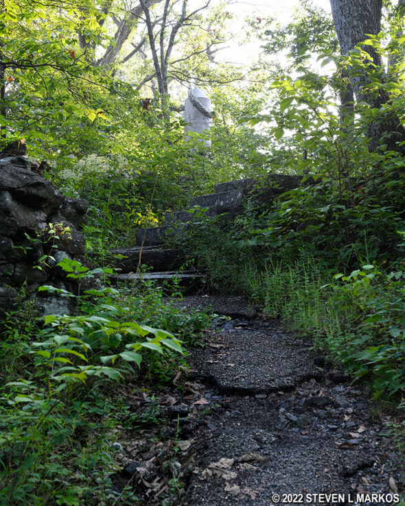 Stairs to the summit of Big Round Top at Gettysburg National Military Park