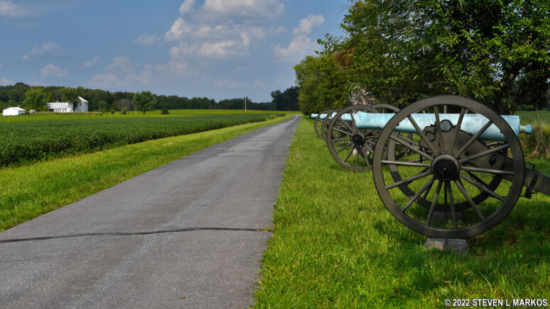 Cannon along United States Cavalry Avenue at East Cavalry Battlefield, Gettysburg