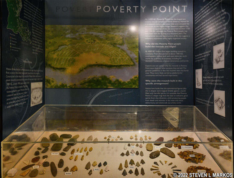 Exhibit at the Visitor Center museum at Poverty Point National Monument