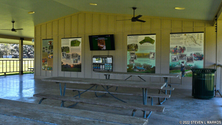Interior of the pavilion at Oakland Plantation, Cane River Creole National Historical Park