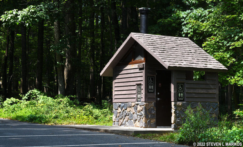 Fancy outhouse at the Hog Rock Parking Lot in Catoctin Mountain Park