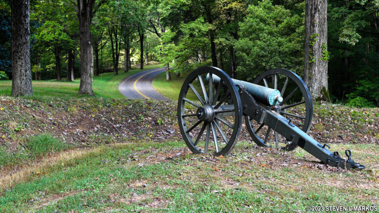 Confederate cannon situated near the remains of an earthwork built to protect Fort Donelson, Fort Donelson National Battlefield