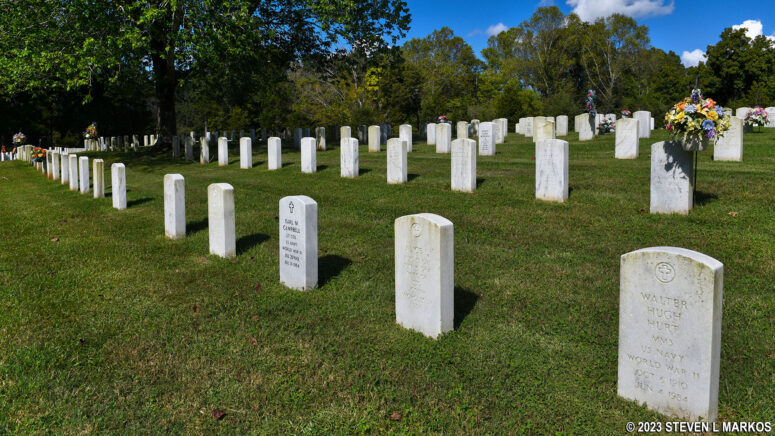 Graves from the mid-1980s at Fort Donelson National Cemetery