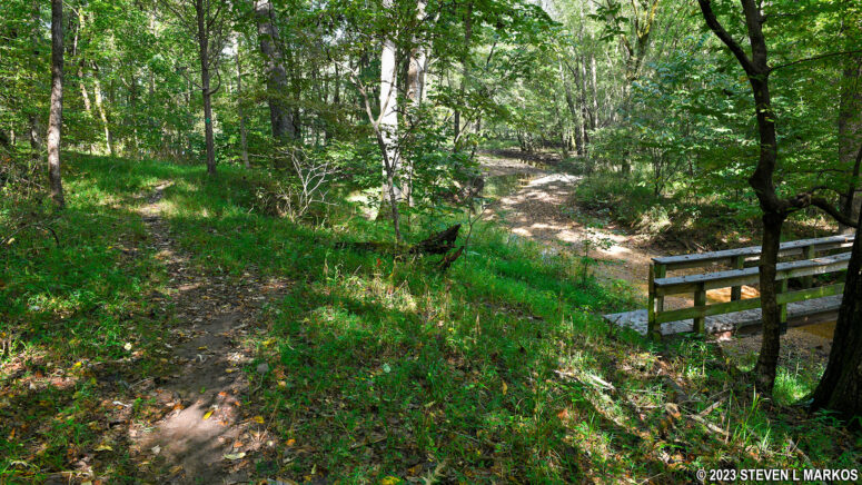 Fort Donelson National Cemetery Trail at the bridge over Indian Creek