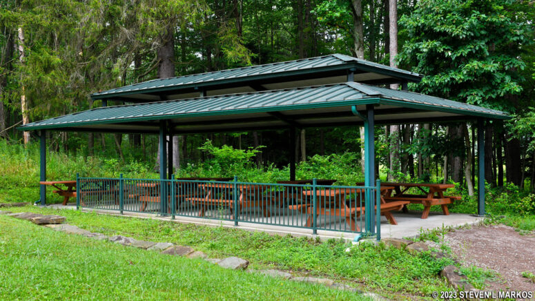 Picnic pavilion behind the Fort Necessity National Battlefield Visitor Center