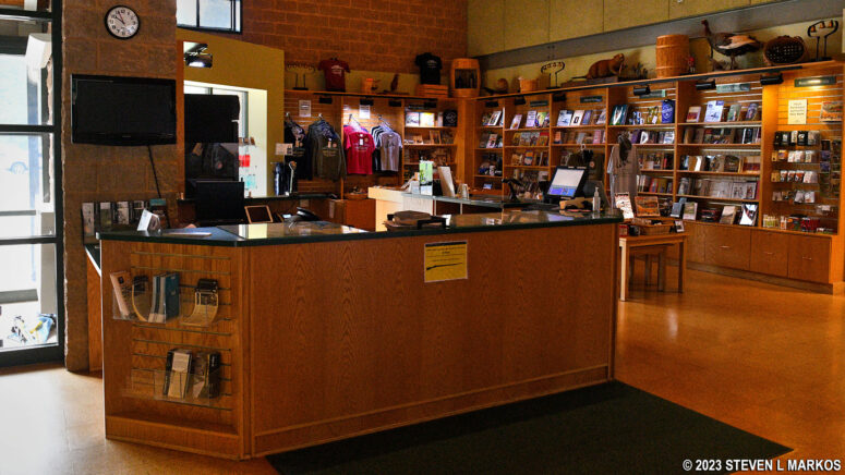 Information desk and gift store at the Fort Necessity National Battlefield Visitor Center